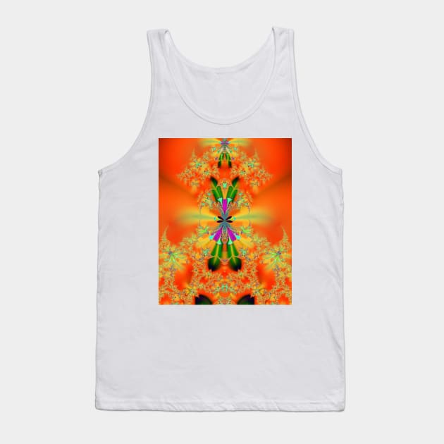 Icons on Orange Tank Top by DANAROPER